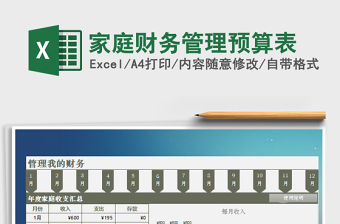 2021年家庭財(cái)務(wù)管理預(yù)算表