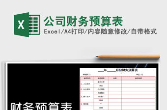 2022年公司財務預算表