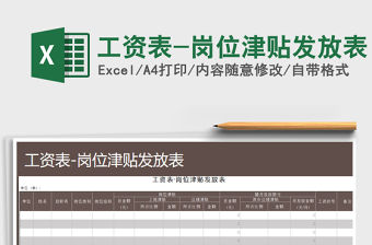 2022年工資表-崗位津貼發放表