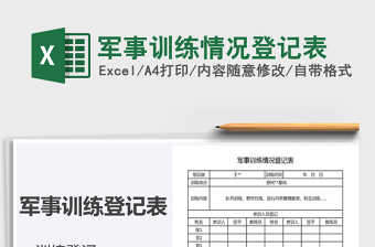 2021年軍事訓(xùn)練情況登記表