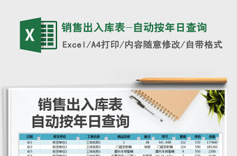 2022年銷售出入庫表-自動按年日查詢