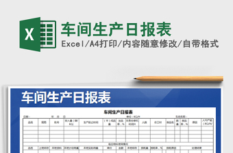 2022生产车间日报表