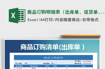2022年商品訂購明細表（出庫單、送貨單、自動填寫）免費下載