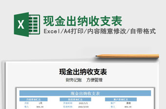 2021年現(xiàn)金出納收支表