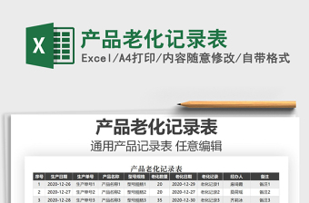 2021年產(chǎn)品老化記錄表