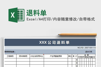 2022年退料單免費下載