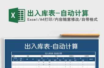 2022年出入庫表-自動計(jì)算