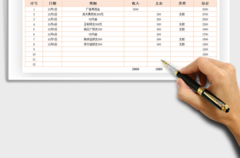 2021年現(xiàn)金收支明細(xì)表