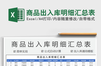 2022商品出庫(kù)匯總表