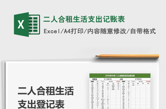 2021年二人合租生活支出記賬表