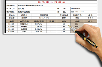 2022年貿(mào)易公司報(bào)價(jià)單