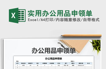 2022年實用辦公用品申領單免費下載