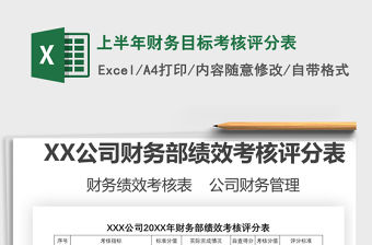 2021年上半年財務目標考核評分表免費下載
