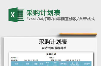 2021年采購計劃表