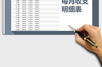 2021年表格樣式之每月收支明細表免費下載