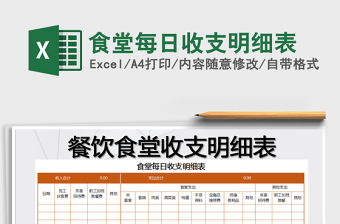 2021年食堂每日收支明細(xì)表