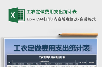 2021年工衣定做費(fèi)用支出統(tǒng)計(jì)表