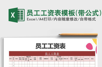 2022年員工工資表模板(帶公式)免費下載