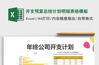 2022年開支預算總結計劃明細表格模板