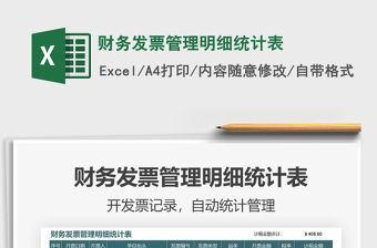 2021年財務發票管理明細統計表