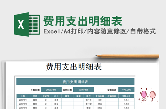 2022年費(fèi)用支出明細(xì)表免費(fèi)下載