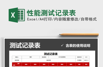 2021年性能測試記錄表