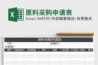 2021年原料采購申請表免費下載