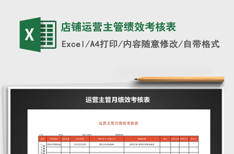 2021年店鋪運(yùn)營主管績效考核表