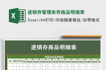 2021年進(jìn)銷(xiāo)存管理庫(kù)存商品明細(xì)表