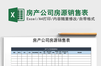 2022年房產(chǎn)公司房源銷(xiāo)售表免費(fèi)下載