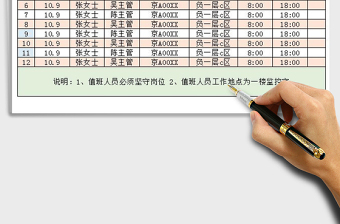 2022年節(jié)假日車場停車管理登記表