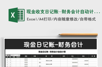 2021年現(xiàn)金收支日記賬-財務會計自動計算