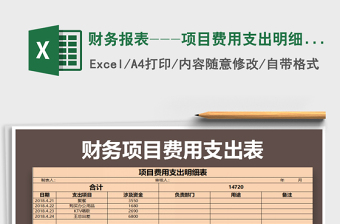 2021年財務(wù)報表---項目費用支出明細表免費下載