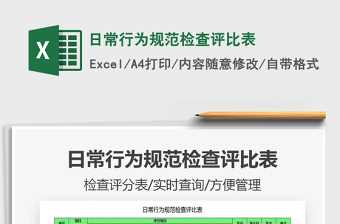 2022日常行为规范excel