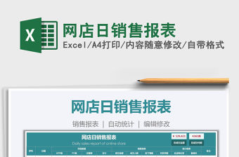 2021年網店日銷售報表