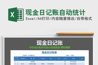 2022年現(xiàn)金日記賬自動統(tǒng)計
