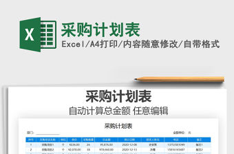 2021年采購計劃表