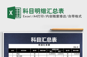 2022年科目明細匯總表