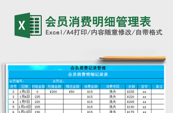 2021年會員消費明細(xì)管理表