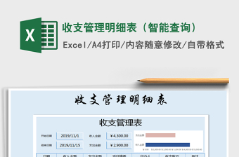 2022财务收支管理明细表（智能查询）