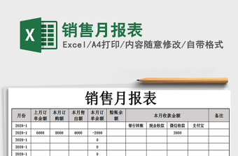 2021年銷售月報表