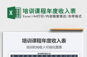 2021年培訓課程年度收入表