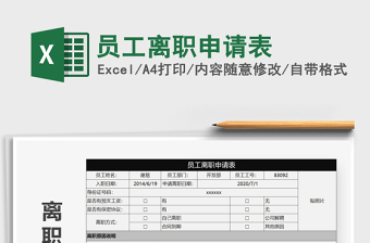 2021年員工離職申請表