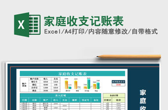 2021年家庭收支記賬表