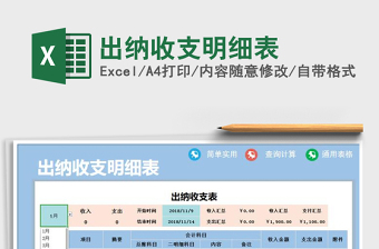 2021年出納收支明細(xì)表