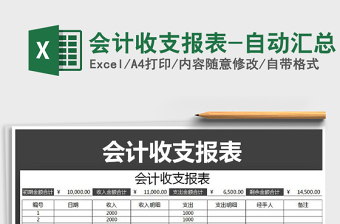 2021年會(huì)計(jì)收支報(bào)表-自動(dòng)匯總免費(fèi)下載