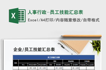 2021年人事行政-員工技能匯總表