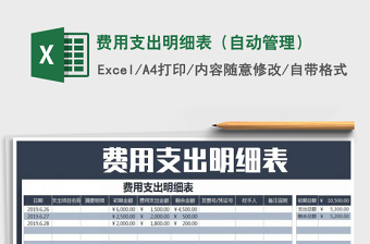 2022年費用支出明細(xì)表（自動管理）