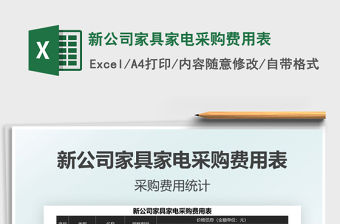 2021年新公司家具家電采購費用表