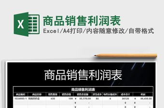 2021年商品銷售利潤表